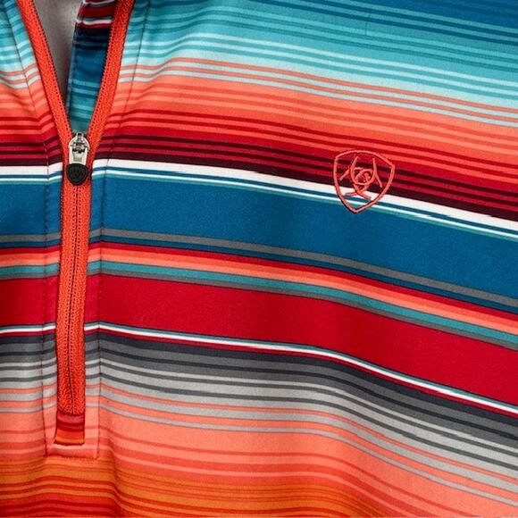 Ariat Laguna 1/4 Zip Print Top Serape Pullover-Vibrant - Picture 2 of 10